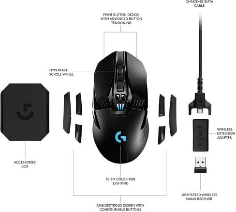 Logitech G903 LIGHTSPEED Gaming Mouse with POWERPLAY Wireless Charging Compatibility (Renewed) in Saudi Arabia