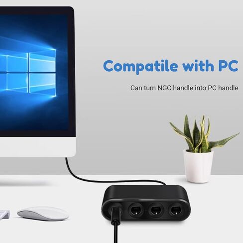 محول وحدة التحكم لجهاز جيم كيوب، محول مقبض GC 3 في 1، 4 منافذ مع وظيفة توربو والاهتزاز، محول وحدة تحكم الألعاب قابس USB وتشغيل للتبديل، لجهاز Wii U، الكمبيوتر الشخصي in Kuwait