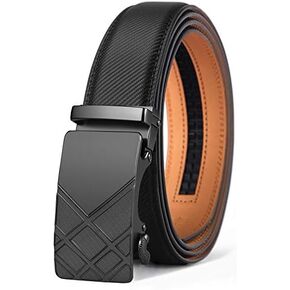 BULLIANT Men's Ratchet Leather Belt Trimmable 1 3/8“-Gift Boxed in Saudi Arabia