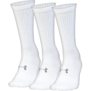 جوارب Under Armour Uniform Athletic Crew Sock - 3 قطع باللون الأبيض، 9.0-11.0, أبيض, 9-11 in Saudi Arabia