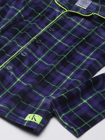 Calvin Klein Boys' Sleepwear Coat Front Notch Color Top & Pj Pant Pajama Set in Saudi Arabia