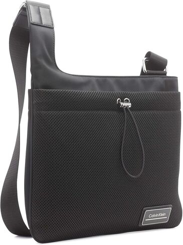 Calvin Klein Jessie Top Zip Organizational Crossbody, Black/Silver in Saudi Arabia