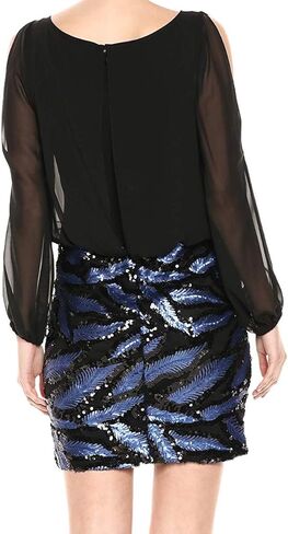 Calvin Klein Women's Split Sleeve Chiffon Blouson Dress with Embellished Skirt in Kuwait
