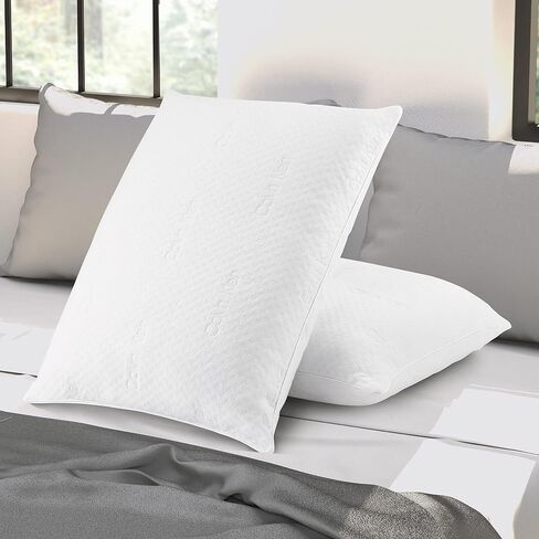 Calvin Klein Double Knit Pillow (King - 20" x 36" - Set of 2) - High End Cooling Pillow/Long Lasting Plush Comfort/Ultra Comfy Pillow for Back, Stomach, Side Sleepers/Cool & Soft Fabric in Saudi Arabia