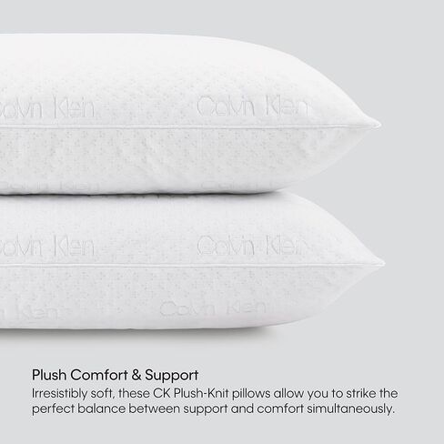 Calvin Klein Double Knit Pillow (King - 20" x 36" - Set of 2) - High End Cooling Pillow/Long Lasting Plush Comfort/Ultra Comfy Pillow for Back, Stomach, Side Sleepers/Cool & Soft Fabric in Saudi Arabia
