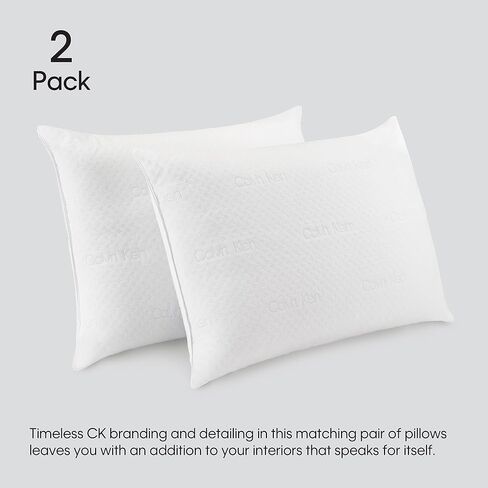 Calvin Klein Double Knit Pillow (King - 20" x 36" - Set of 2) - High End Cooling Pillow/Long Lasting Plush Comfort/Ultra Comfy Pillow for Back, Stomach, Side Sleepers/Cool & Soft Fabric in Saudi Arabia