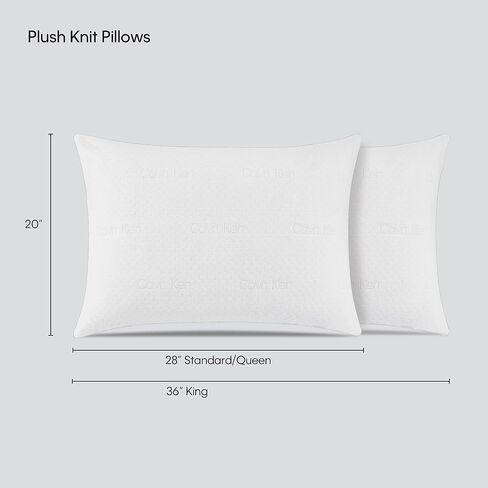 Calvin Klein Double Knit Pillow (King - 20" x 36" - Set of 2) - High End Cooling Pillow/Long Lasting Plush Comfort/Ultra Comfy Pillow for Back, Stomach, Side Sleepers/Cool & Soft Fabric in Saudi Arabia