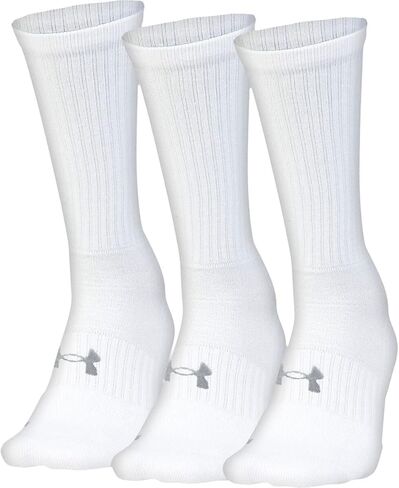 Under Armour Uniform Athletic Crew Sock - 3-Pack White, 9.0-11.0 in Saudi Arabia
