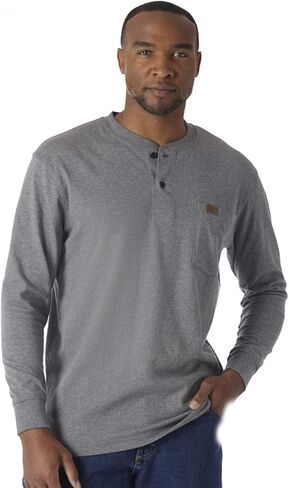 ملابس العمل للرجال من Wrangler Riggs بأكمام طويلة من Henley in Kuwait
