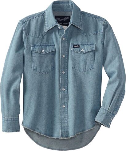 Wrangler Boys' Long Sleeve Western Solid Snap Shirt in Saudi Arabia
