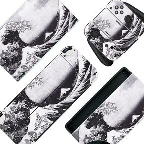 BelugaDesign Space Switch Skin | Cool Sticker Wrap Vinyl Decal | Galaxy Spaceship Astronaut Moon Cute | Compatible with Nintendo Switch (Switch Lite, Black White)