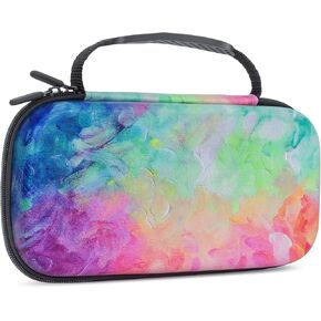 Lalumix Nintendo Switch Case, Nintendo Switch OLED Case for Girls Boys with 16 Game Card Slots Travel Storage Shockproof Protective Cover for Switch Console Joy-Con Accessories, Colorful Butterfly