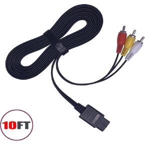 RUITROLIKER 10ft/3m AV Cable TV Composite Cord Retro 3 RCA Extension Cable with Velco for SNES N64 Gamecube NGC Console in Kuwait
