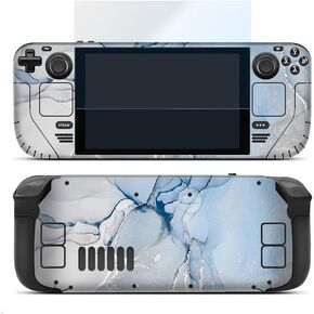 Skin Stickers for Steam Deck, Protective Wrap Cover for Handheld Gaming PC, Full Set Vinyl Decal with One Piece HD Glass Screen Protector (Begie)