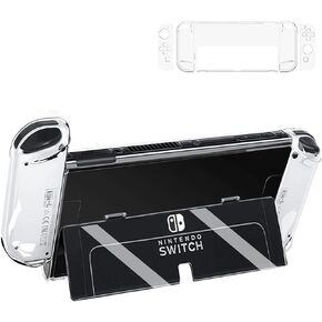 Dockable Clear Case for Nintendo Switch OLED, VANJUNN 3 in 1 Protective Case Cover for Nintendo Switch OLED and Joy-Con Controller Shock-Absorption and Anti-Scratch Design (Clear) in Saudi Arabia