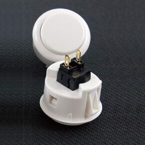 Sanwa 2 قطعة OBSF-30 زر ضغط أصلي 30 مم - لألعاب الفيديو Arcade Jamma ووحدة التحكم في ألعاب Arcade (أبيض) S@NWA in Kuwait