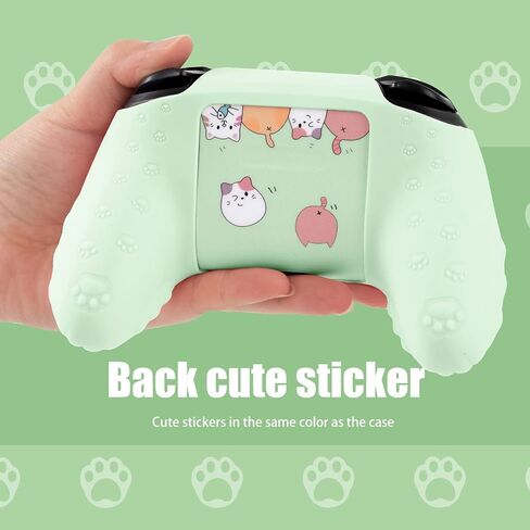 غلاف وحدة تحكم Switch Pro، مظهر لطيف لوحدة تحكم Cat Paw Switch Pro مع قبعات وملصقات بمقبض الإبهام من Switch Pro - باللون الأخضر in Kuwait