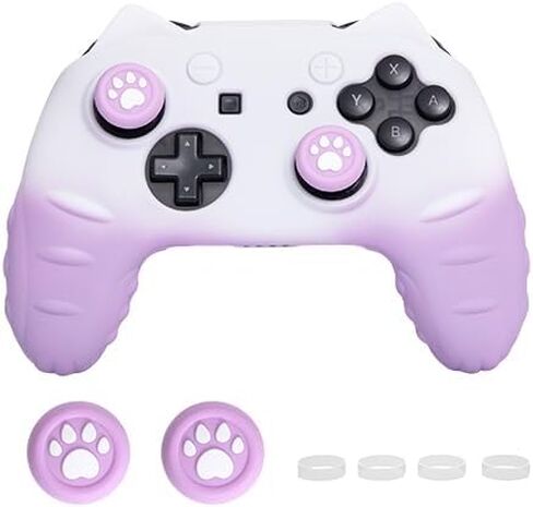 غلاف وحدة تحكم Switch Pro، مظهر لطيف لوحدة تحكم Cat Paw Switch Pro مع قبعات وملصقات بمقبض الإبهام من Switch Pro - باللون الأخضر in Kuwait