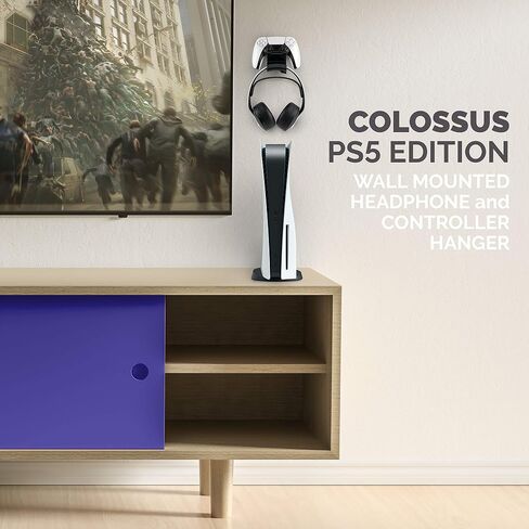 برين ويفز حامل وحدة تحكم بالالعاب دوال سينس من ذا كولوسوس [اصدار PS5] وحامل سماعة راس لوحدة تحكم العاب بلاي ستيشن 5 وسماعة راس بالس ثلاثية الابعاد، بدون براغي، لاصق في اتش بي قوي (اسود) in Saudi Arabia