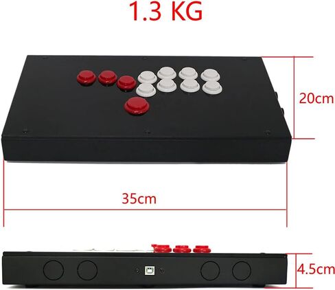 RAC-J800B-PC-W All Buttons Hitbox Style Arcade Joystick Fight Stick Game Controller For PC Sanwa OBSF-24 30 in Kuwait