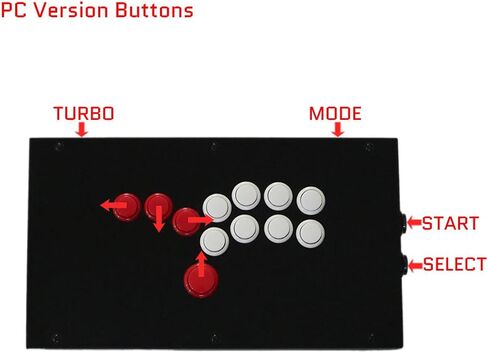 RAC-J800B-PC-W All Buttons Hitbox Style Arcade Joystick Fight Stick Game Controller For PC Sanwa OBSF-24 30 in Kuwait
