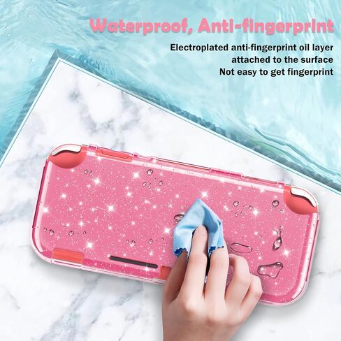 حافظة واقية DLseego Pink Glitter لجهاز Switch Lite، غطاء TPU ناعم من الكريستال الشفاف اللامع مع تصميم ممتص للصدمات ومضاد للخدش، جلد لامع لطيف لإصدار Switch 2019 in Kuwait