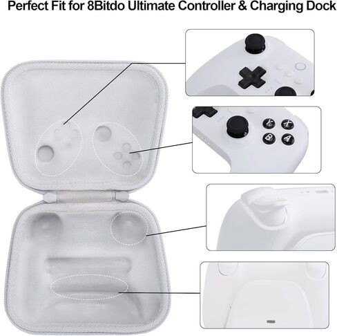 حقيبة حمل صلبة بديلة من Aenllosi لجهاز 8Bitdo Ultimate Bluetooth / 2.4g وحدة تحكم لاسلكية وقاعدة شحن (أسود، حافظة فقط) in Saudi Arabia