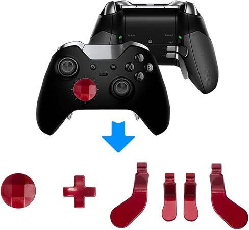 4 pcs Trigger Paddles and 2 Interchangeable D-Pads Metal Stainless Steel Replacement Parts for Elite Series 2 and Xbox one Elite Controllers(Black) in Kuwait