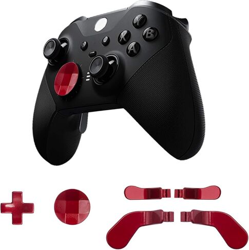 4 pcs Trigger Paddles and 2 Interchangeable D-Pads Metal Stainless Steel Replacement Parts for Elite Series 2 and Xbox one Elite Controllers(Black) in Kuwait
