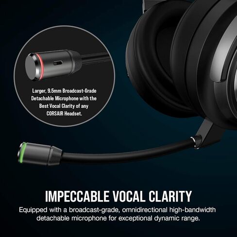 سماعة رأس Corsair CA-9011180-NA Virtuoso RGB Wireless Se للألعاب - صوت محيطي 7.1 عالي الدقة مع ميكروفون عالي الجودة - أغطية أذن من إسفنج الذاكرة - عمر بطارية يصل إلى 20 ساعة - جونميتال (متجدد) in Kuwait