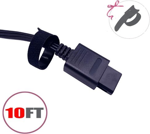 RUITROLIKER 10ft/3m AV Cable TV Composite Cord Retro 3 RCA Extension Cable with Velco for SNES N64 Gamecube NGC Console in Kuwait