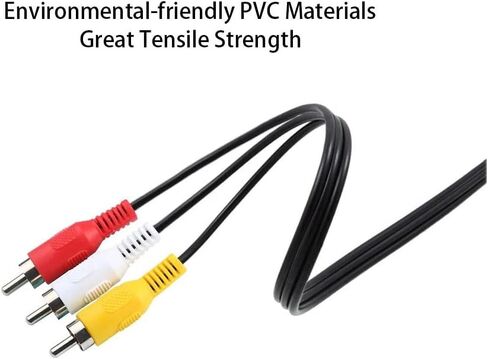 RUITROLIKER 10ft/3m AV Cable TV Composite Cord Retro 3 RCA Extension Cable with Velco for SNES N64 Gamecube NGC Console in Kuwait