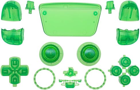 WPS Replacement Clip Shell Touch Pad Thumbsticks Dpad R1 L1 Trigger Buttons w/Accent Rings Set for PS5 Playstation Controller (White) in Kuwait