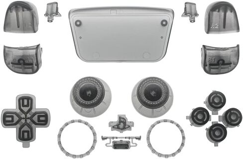 WPS Replacement Clip Shell Touch Pad Thumbsticks Dpad R1 L1 Trigger Buttons w/Accent Rings Set for PS5 Playstation Controller (White) in Kuwait