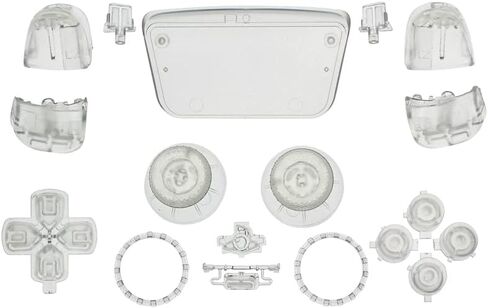 WPS Replacement Clip Shell Touch Pad Thumbsticks Dpad R1 L1 Trigger Buttons w/Accent Rings Set for PS5 Playstation Controller (White) in Kuwait