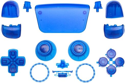 WPS Replacement Clip Shell Touch Pad Thumbsticks Dpad R1 L1 Trigger Buttons w/Accent Rings Set for PS5 Playstation Controller (White) in Kuwait