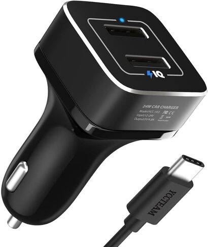 Car Charger for Switch - YCCTEAM 5V/4.8A High Speed Play and Charge Two-Port USB Adapter with 6.6ft USB Type C to A Charger Cable Cord in Kuwait