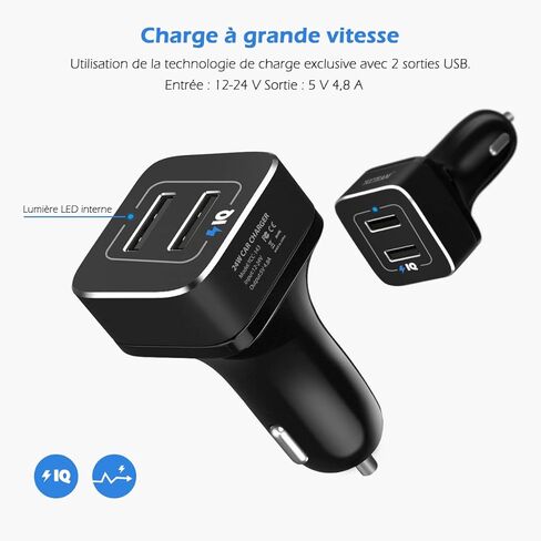 Car Charger for Switch - YCCTEAM 5V/4.8A High Speed Play and Charge Two-Port USB Adapter with 6.6ft USB Type C to A Charger Cable Cord in Kuwait