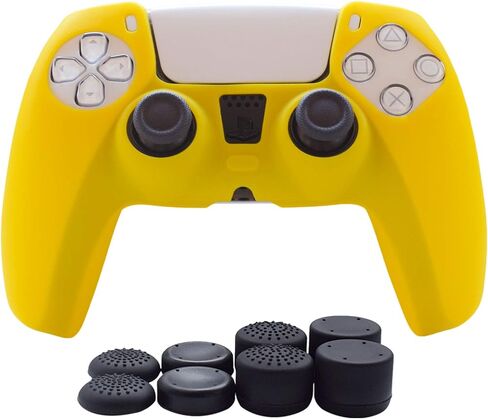 PS5 Controller Skin,Hikfly Silicone Cover for PS5 Grips PlayStation 5 Controller Cover Protector Sleeve Kits Video Games with FPS Pro Thumb Grips Caps(Blue) in Saudi Arabia