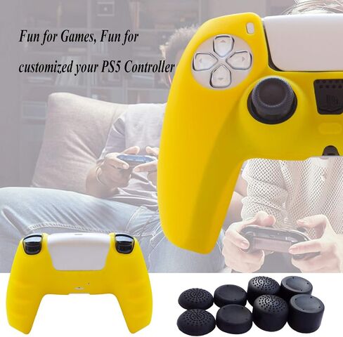PS5 Controller Skin,Hikfly Silicone Cover for PS5 Grips PlayStation 5 Controller Cover Protector Sleeve Kits Video Games with FPS Pro Thumb Grips Caps(Blue) in Saudi Arabia