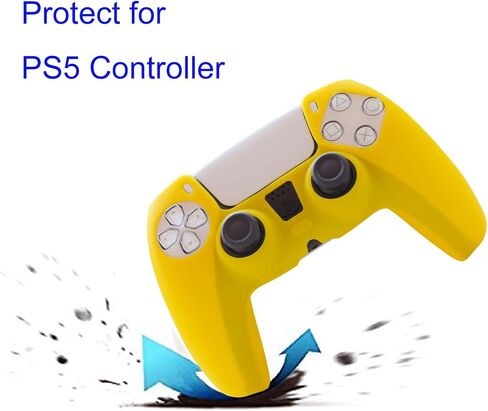 PS5 Controller Skin,Hikfly Silicone Cover for PS5 Grips PlayStation 5 Controller Cover Protector Sleeve Kits Video Games with FPS Pro Thumb Grips Caps(Blue) in Saudi Arabia