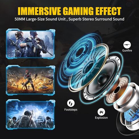 SOMIC 2.4G Wireless Gaming Headset with Microphone for PS5, PS4, Computer Gamer Headphone with Stereo Sound, Detachable Mic, Soft Earmuffs, RGB LED Light, 10H+ Playtime (Xbox one in Wired Mode) GS401 in Kuwait