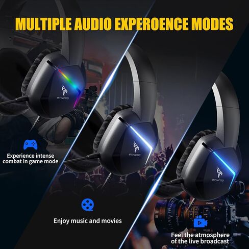 SOMIC 2.4G Wireless Gaming Headset with Microphone for PS5, PS4, Computer Gamer Headphone with Stereo Sound, Detachable Mic, Soft Earmuffs, RGB LED Light, 10H+ Playtime (Xbox one in Wired Mode) GS401 in Kuwait