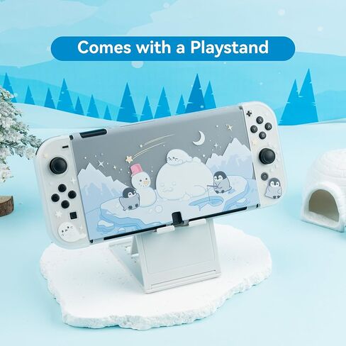 GeekShare Protective Case for Switch OLED Separable Protective Shell for Switch OLED Console and Joy-Con - Hard Shell Anti-Scratch - Polar Animals in Saudi Arabia
