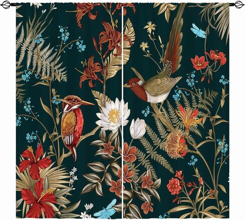 Beach Curtains W27.5 x L39 Inch Grommet Ocean Tropical Landscape Hawaiian Sunset Sea Waves Scenery Print Pattern Waterproof Fabric Window Drapes for Closet Bedroom Bath Window 2 Panels in Saudi Arabia