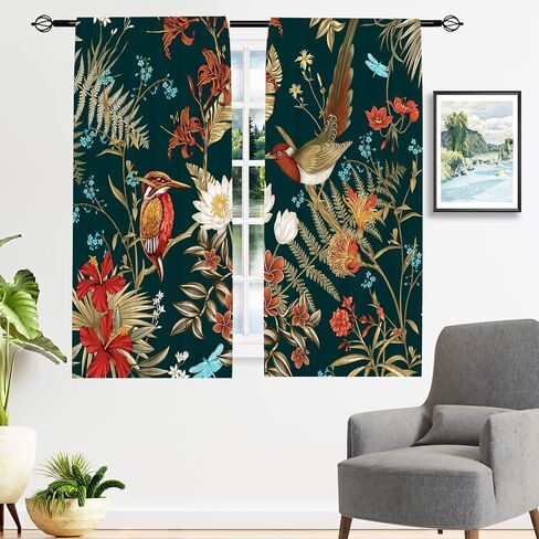 Beach Curtains W27.5 x L39 Inch Grommet Ocean Tropical Landscape Hawaiian Sunset Sea Waves Scenery Print Pattern Waterproof Fabric Window Drapes for Closet Bedroom Bath Window 2 Panels in Saudi Arabia
