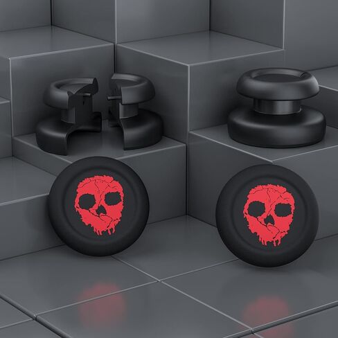 PlayRealm Silicone Skin Cover& Sticler x 1 & No Falling Off Thumbstick x 2 for PS5 Controller (Ghost Red) in Saudi Arabia