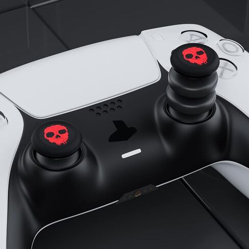 PlayRealm Silicone Skin Cover& Sticler x 1 & No Falling Off Thumbstick x 2 for PS5 Controller (Ghost Red) in Saudi Arabia