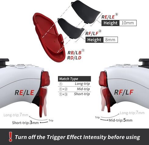 PlayVital Dune 2 Pairs Trigger Stop Shoulder Buttons Extension Kit for ps5 Controller, Stopper Bumper Trigger Extenders for PS Portal, Game Improvement Adjusters for ps5 Edge - Black in Kuwait