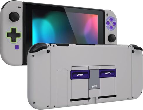إصدار eXtremeRate Dpad مخصص لمجموعة كاملة من شل لجهاز Nintendo Switch، لوحة خلفية لوحدة التحكم بديلة ناعمة الملمس، مبيت وحدة التحكم المحمولة NS Joycon وأزرار لجهاز Nintendo Switch - نمط SNES الكلاسيكي in Kuwait